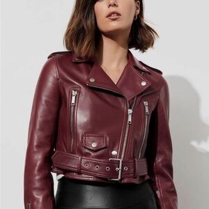 Pistola Women's Burgundy Leather Jacket